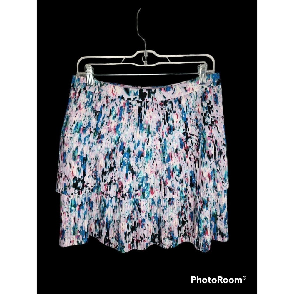 J Crew Tiered Pleated Watercolor Floral Mini Skirt Size 6